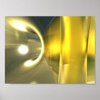 Póster Abstrato amarelo