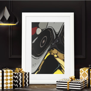 Poster Abstrato Amarelo da Cinza Negra