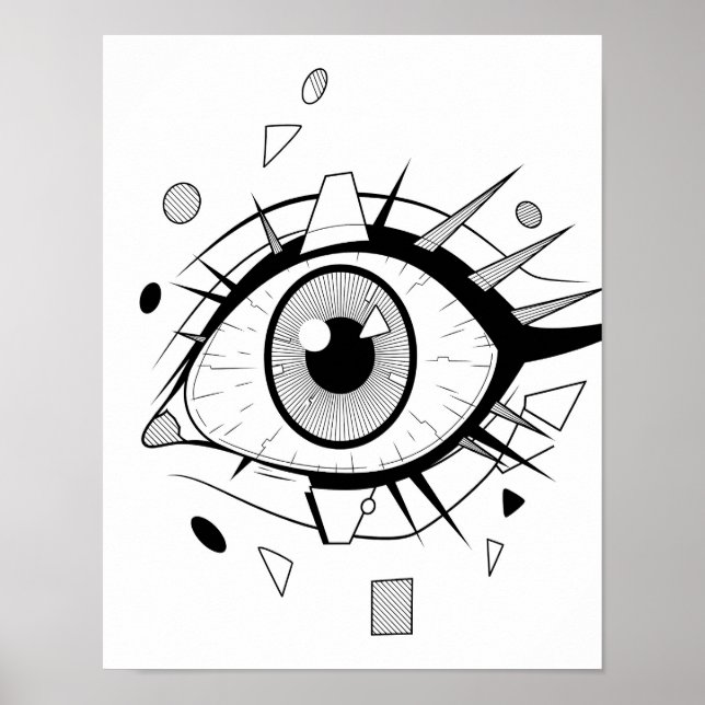 Poster Abstrato Anime: Arte Geométrica (Frente)