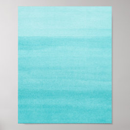 Poster Abstrato Aqua Blue Ombre Watercolor Art