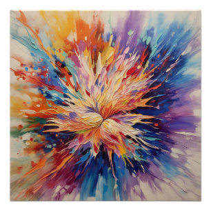 Póster Abstrato arco-íris Burst de cor