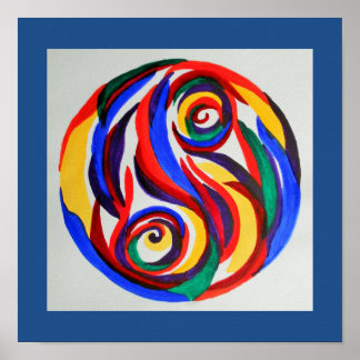 Póster Abstrato arco-íris yang yang