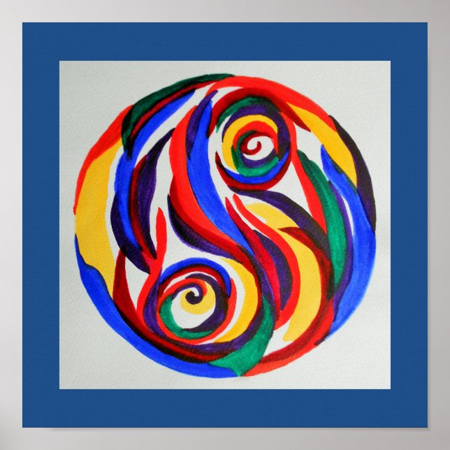 Póster Abstrato arco-íris yang yang (Frente)