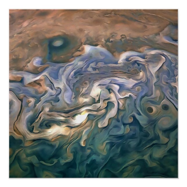 Póster Abstrato Art azul e calmo (Frente)