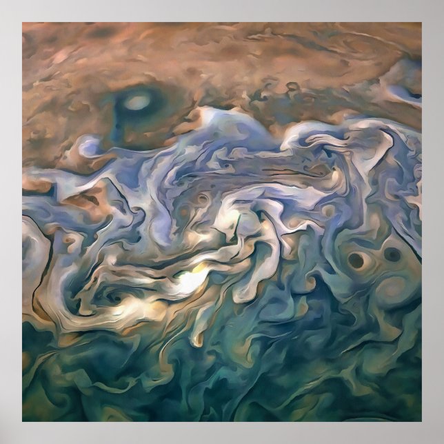 Poster Abstrato Art azul e calmo (Frente)