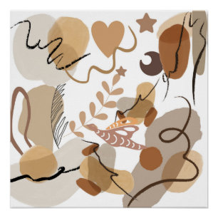 PÓSTER ABSTRATO ART BEIGE THEME POSTER