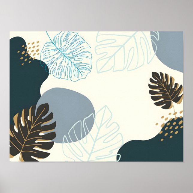 Poster Abstrato-Art de folha tropical (Frente)