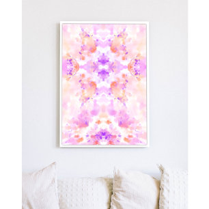 Poster Abstrato Art Divino Feminilidade Roxo Laranja Boho