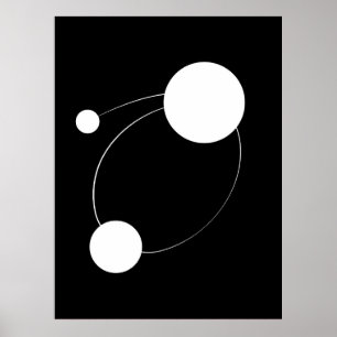 Poster Abstrato Art dos círculos interligados G Minimal