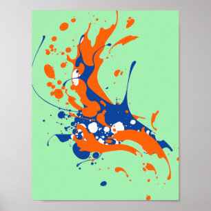 Poster Abstrato Art Mint Green Modern Art splash