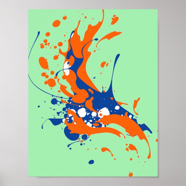 Poster Abstrato Art Mint Green Modern Art splash (Frente)