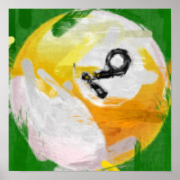 Abstrato Art Número 9 Billiards Ball