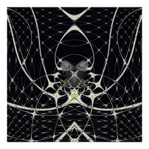 Póster Abstrato Art Ouro Spiderweb