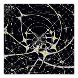 Póster Abstrato Art Ouro Spiderweb