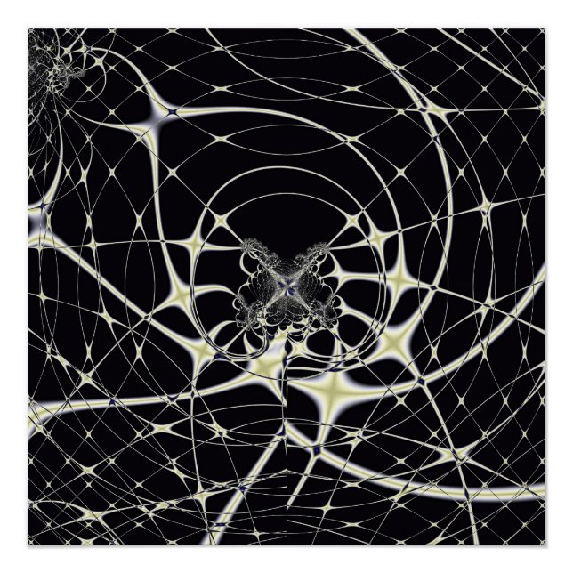 Póster Abstrato Art Ouro Spiderweb (Frente)