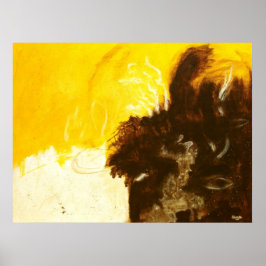Póster Abstrato Art Painting Drivers Splatters Yellow Bro