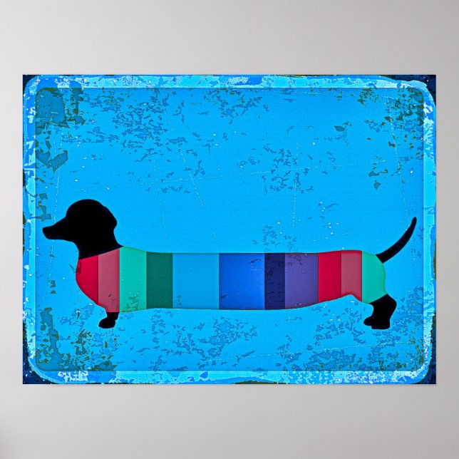 Poster Abstrato Art Sausy Dachshund (Frente)