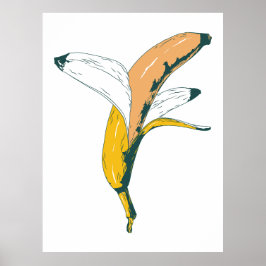 Poster Abstrato Artística Design de Banana Pop