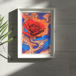 Poster Abstrato artístico marbled Rosa