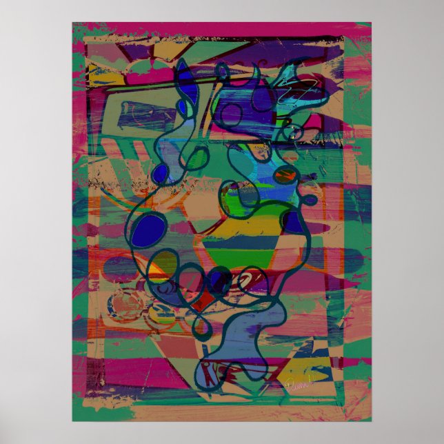 Poster "Abstrato Atraente" versão alternativa de pôster d (Frente)