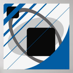 Poster Abstrato Azul Cinza preto esbranquiçado AP0002
