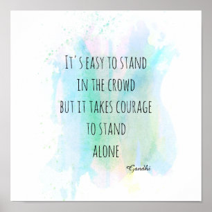 Poster abstrato azul da aguarela das citações