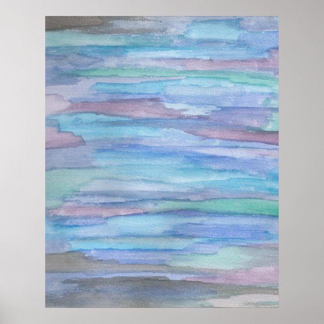Poster Abstrato Azul da Manhã de Janeiro (Frente)