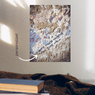 poster abstrato azul e bege (parede rachada)