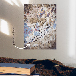 poster abstrato azul e bege (parede rachada)