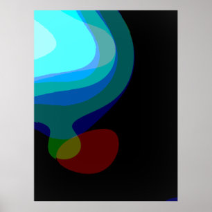 Poster Abstrato Azul E Negro Art 915