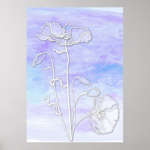 Póster Abstrato azul e púrpura