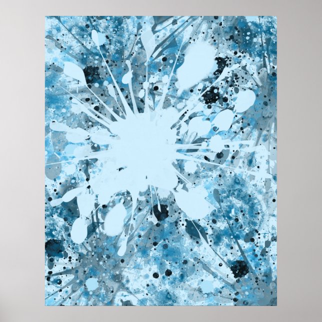 Poster Abstrato Azul Moderno (Frente)