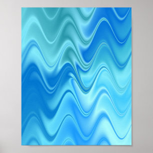 Poster Abstrato Azul ondulado