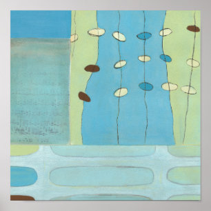 Póster Abstrato Azul Ovo Parade