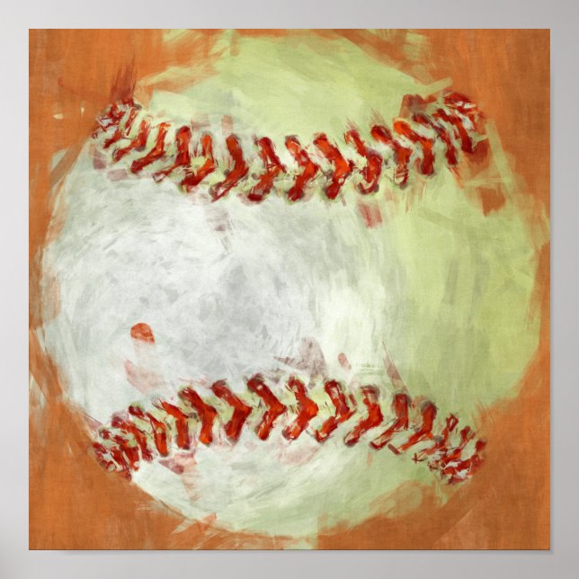 Póster Abstrato Baseball (Frente)