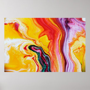 Poster Abstrato belo oceano de aquarela
