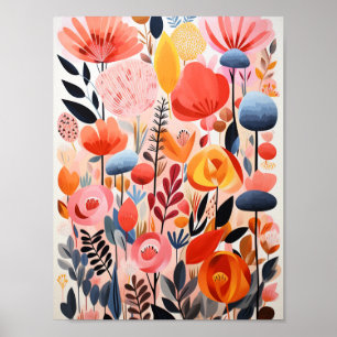 Poster Abstrato Belos Flores