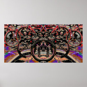 Póster Abstrato Bikes (Volta ao Reino Unido 2010)