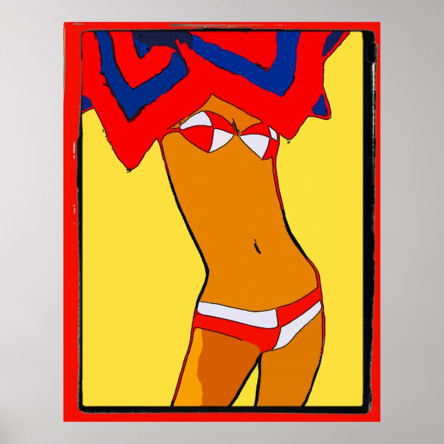 Póster Abstrato Bikini (Frente)