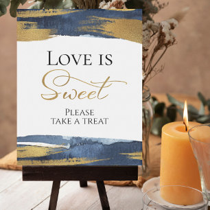Poster Abstrato Blue Chá de panela Love Is Sweet Sign