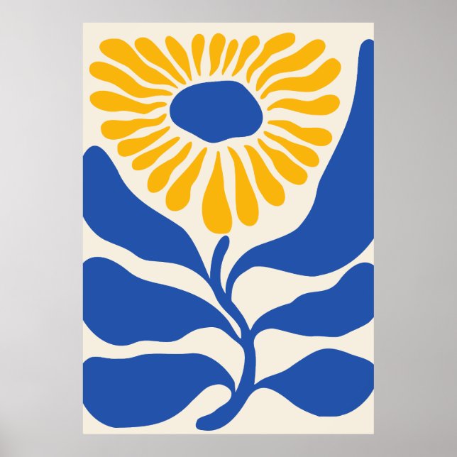 Poster Abstrato Blue Flower (Frente)