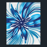 Poster Abstrato Blue Flower Art Deco<br><div class="desc">Abstrato Blue Flower Art Deco,  este moderno design de deco de arte apresenta uma ilustração Abstrato Blue Flower.</div>