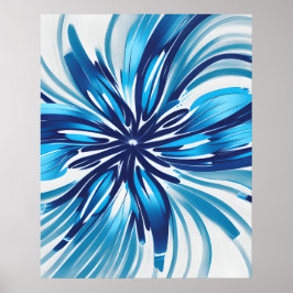 Poster Abstrato Blue Flower Art Deco