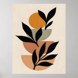 Poster Abstrato Boho e Arte de Clipe Moderna Imprimíveis