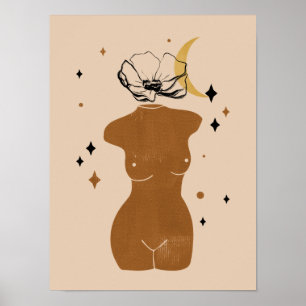 Poster Abstrato Boho Women Illustration , Terthy Tones Po