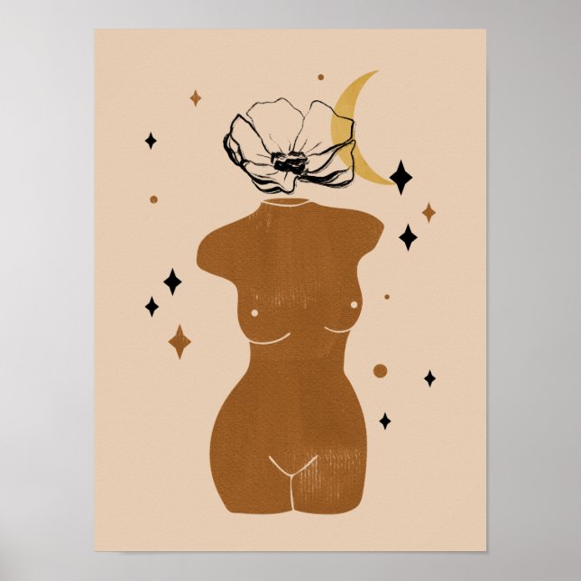 Poster Abstrato Boho Women Illustration , Terthy Tones Po (Frente)