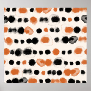 Poster Abstrato Bolinhas: Geometria de Aquarela.
