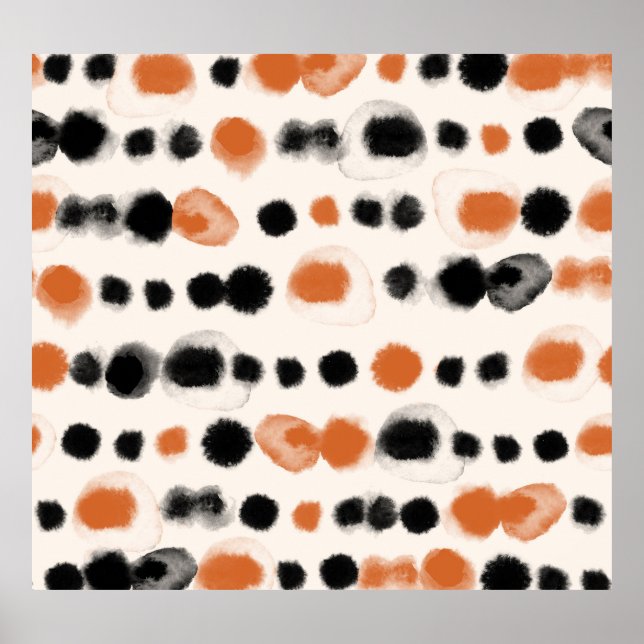 Poster Abstrato Bolinhas: Geometria de Aquarela. (Frente)