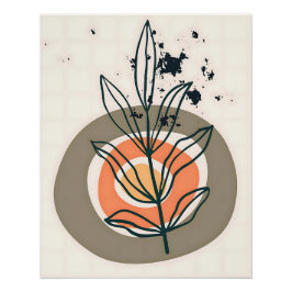 Póster Abstrato botânico mínimo