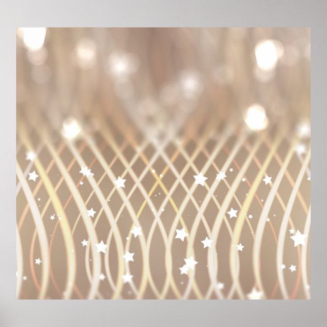 Poster Abstrato Brown, Waves Stars Background. (Frente)